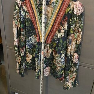 Elegant Floral Women's Blouse Anthropologie PILCRO